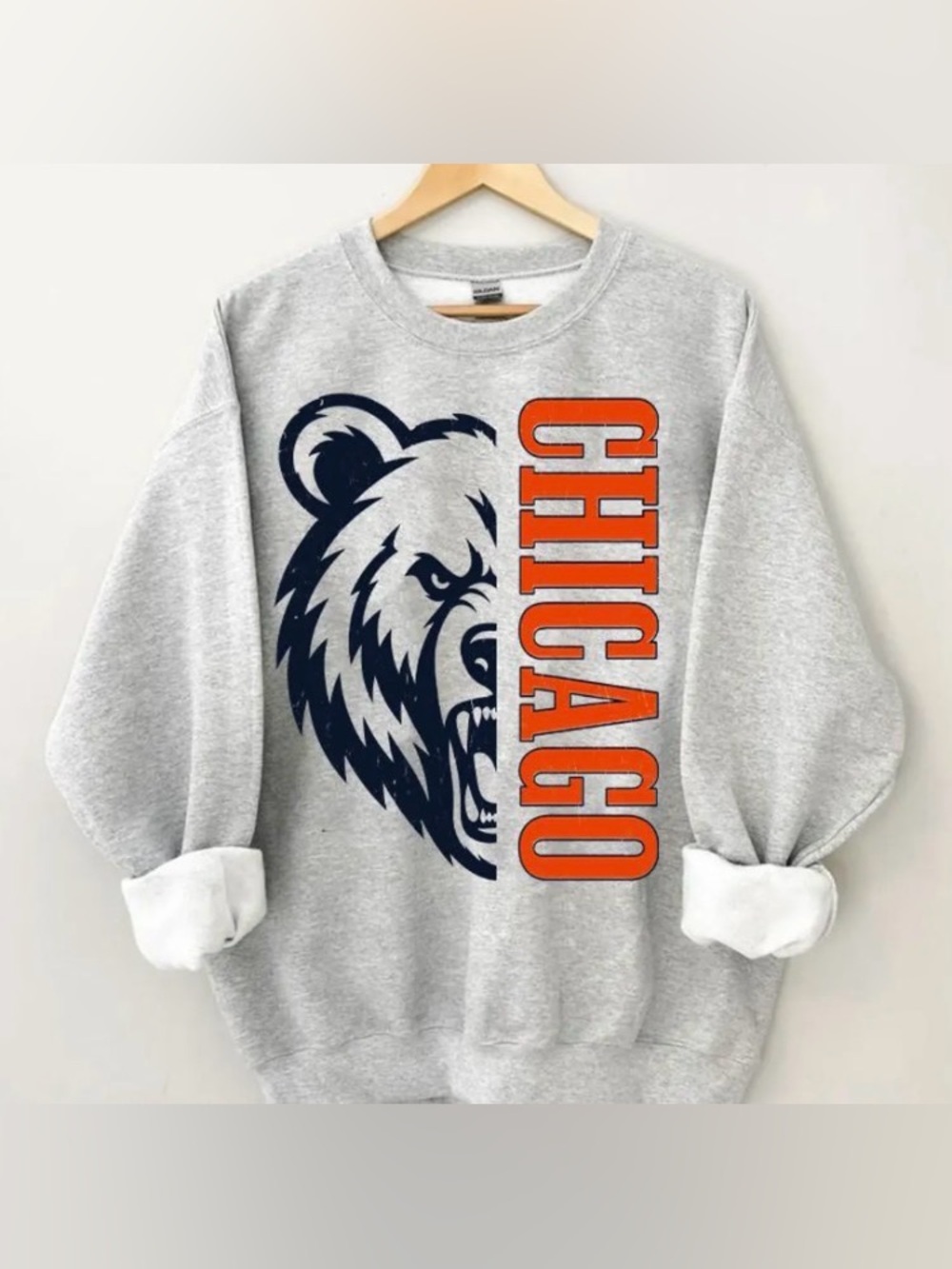 Vintage Chicago Football Sweatshirt, Trendy Chicago Football Game Day Sweatshirt
